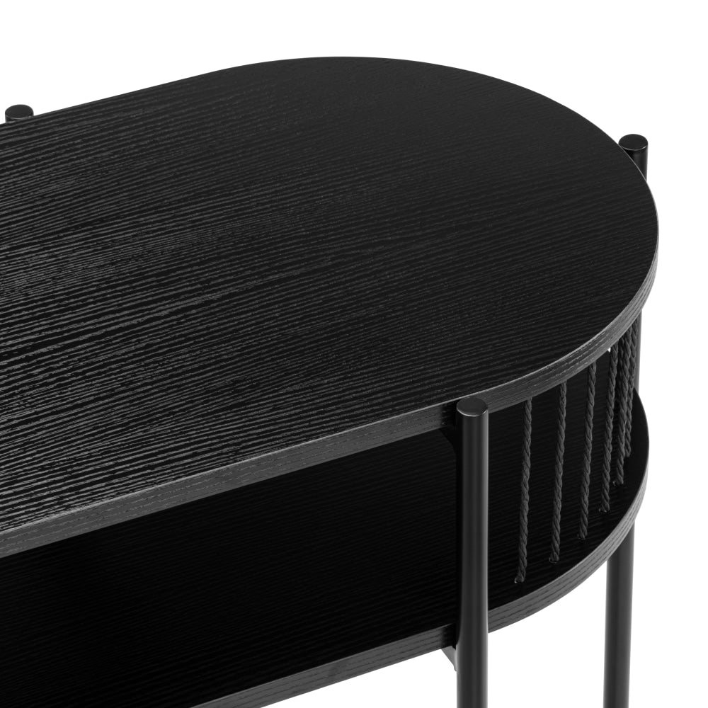 Connell Modern Wooden Hallway Console Hall Oval Table - Black Fast shipping On sale