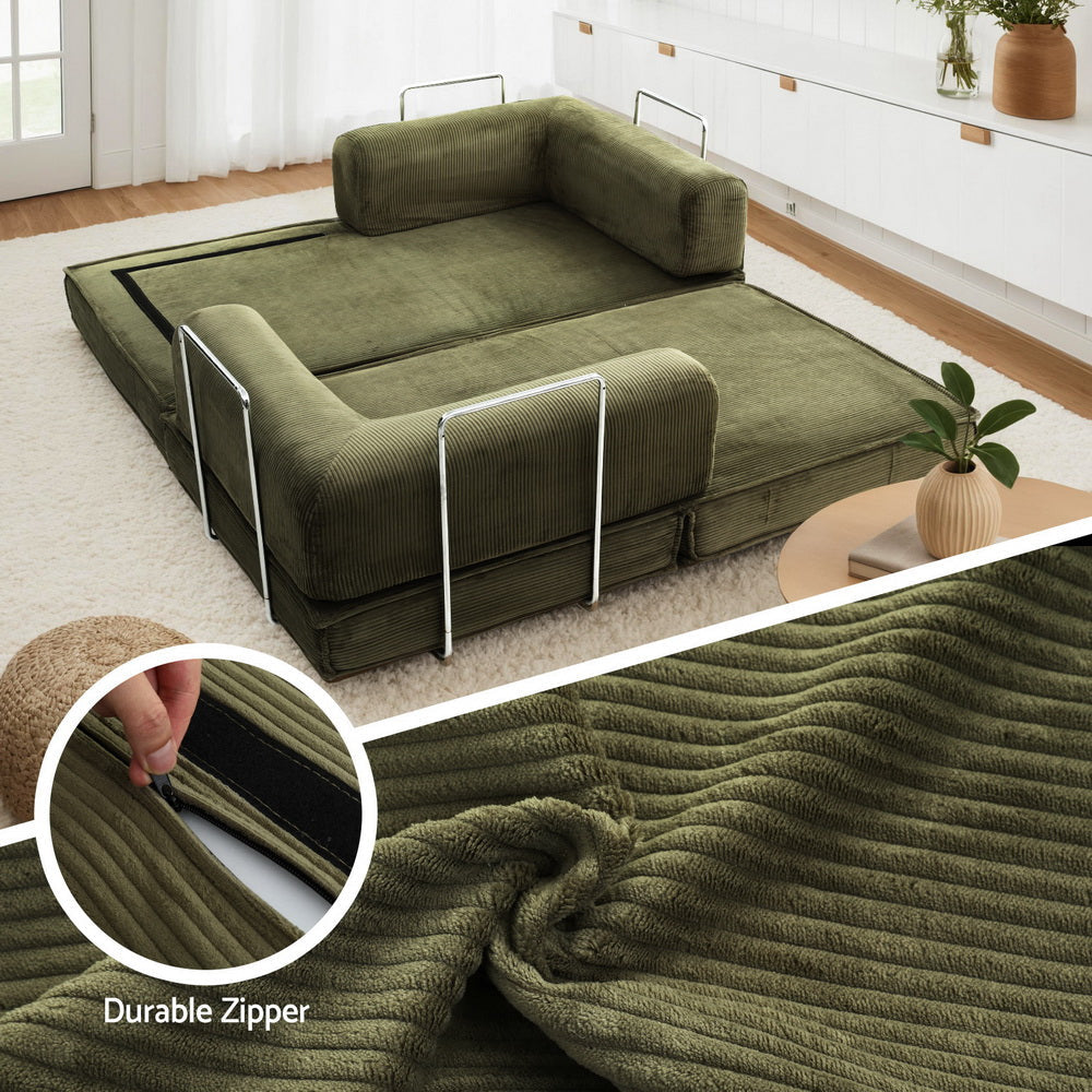Convertible Folding Sofa Bed Green Fast shipping On sale