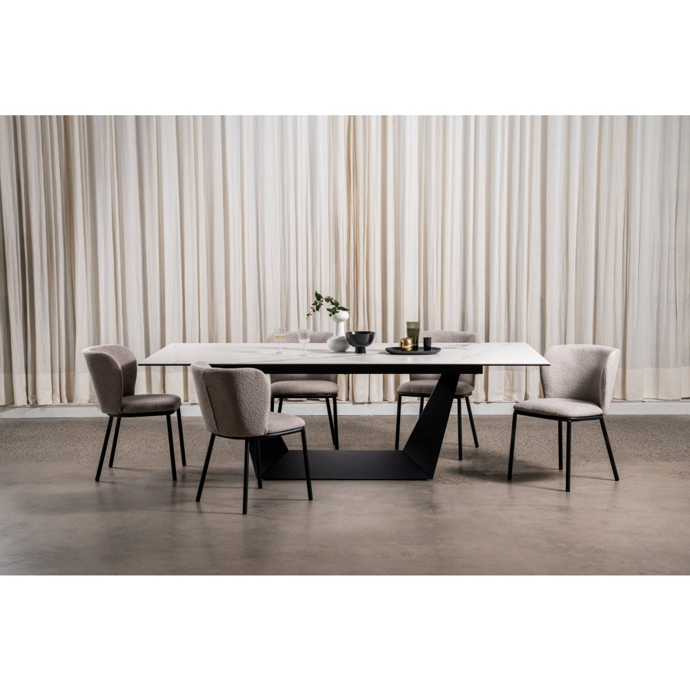 Corby Modern Rectangular Fixed Kitchen Dining Table 240cm Marmo Ceramic Fast shipping On sale