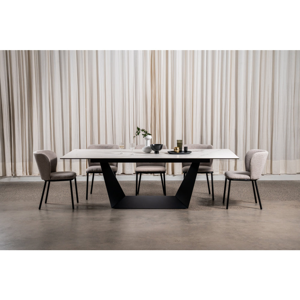 Corby Modern Rectangular Fixed Kitchen Dining Table 240cm Marmo Ceramic Fast shipping On sale