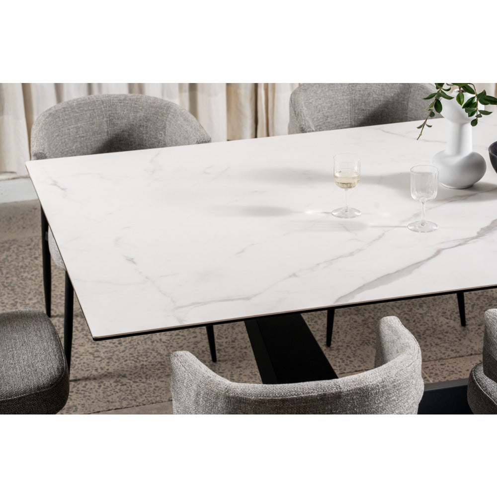 Corby Modern Rectangular Fixed Kitchen Dining Table 240cm Marmo Ceramic Fast shipping On sale