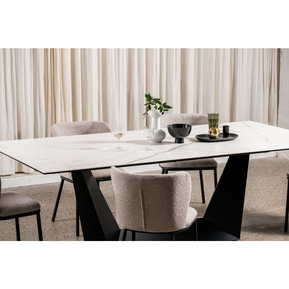 Corby Modern Rectangular Fixed Kitchen Dining Table 240cm Marmo Ceramic Fast shipping On sale