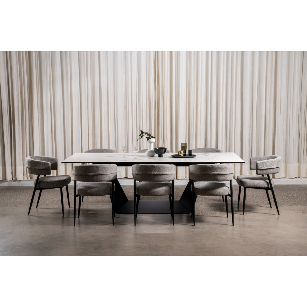 Corby Modern Rectangular Fixed Kitchen Dining Table 240cm Marmo Ceramic Fast shipping On sale