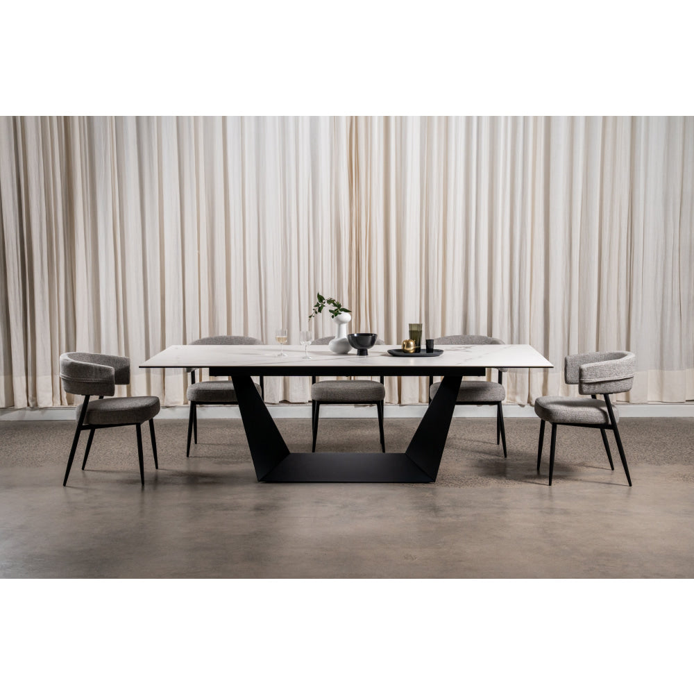 Corby Modern Rectangular Fixed Kitchen Dining Table 240cm Marmo Ceramic Fast shipping On sale