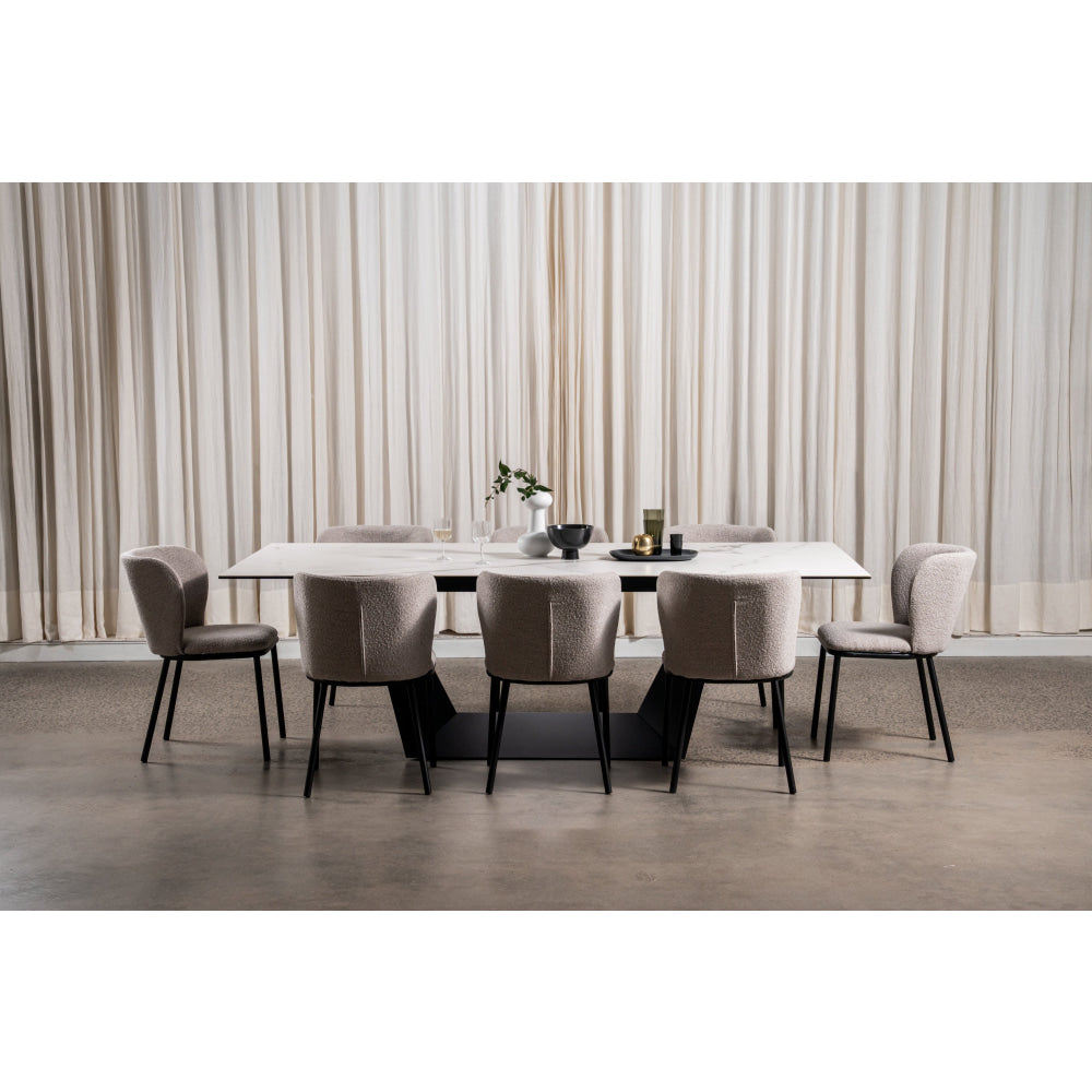 Corby Modern Rectangular Fixed Kitchen Dining Table 240cm Marmo Ceramic Fast shipping On sale