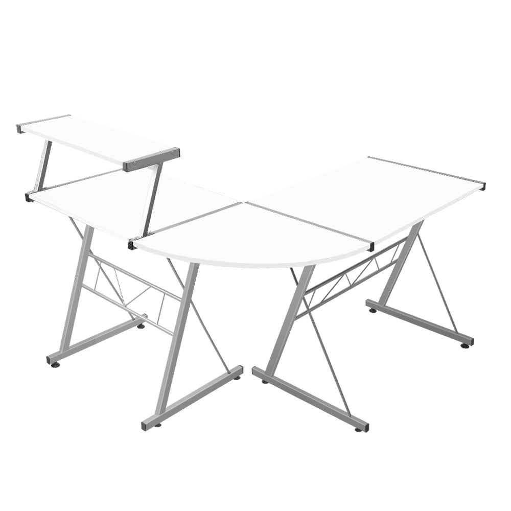 Corner Metal Pull Out Table Desk - White Office Fast shipping On sale