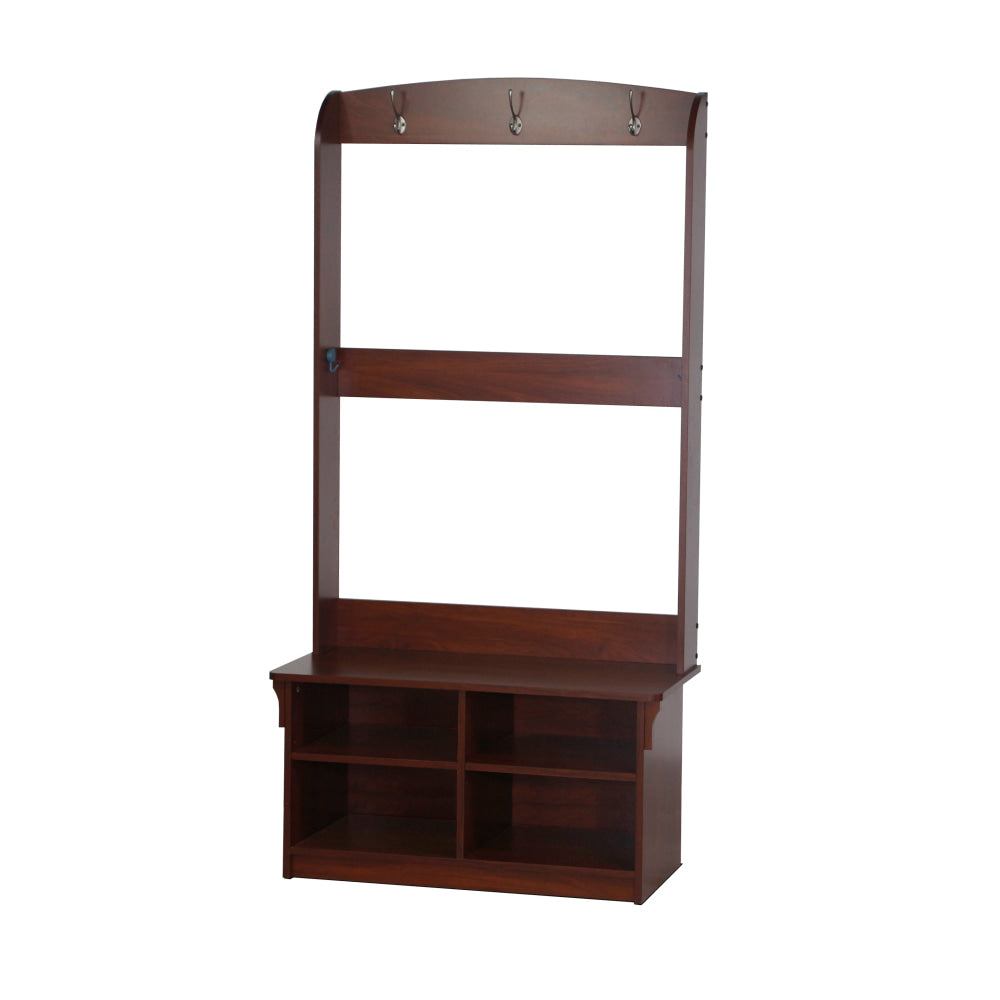 Crosley 4 Shelves Hall Tree Coat Rack Shoe Cabinet Apple Wood Fast shipping On sale
