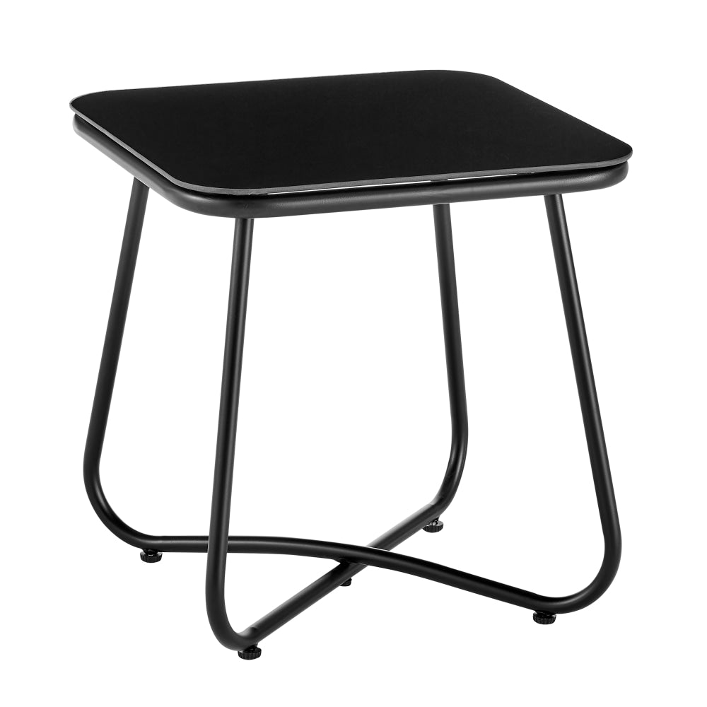 Cus 3Pc Outdoor Chairs & Side Table Setting Black Sets Fast shipping On sale