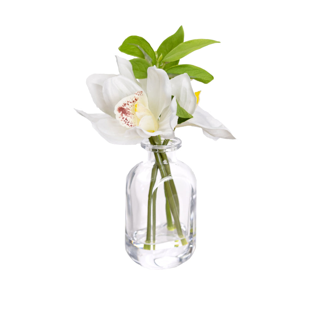 Cymbidium Orchid Artificial Faux Plant Flower Decorative 22cm In Bottle Vase Fast shipping On sale