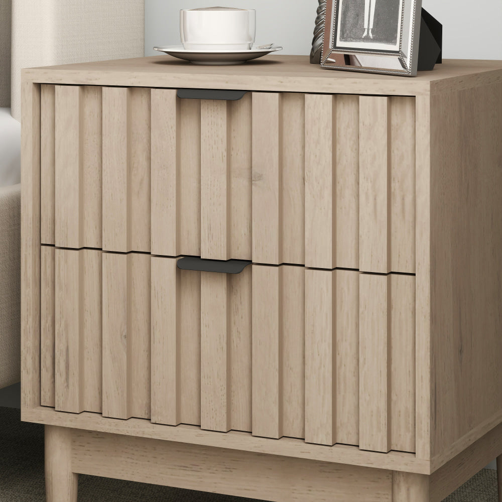 Dalia Modern 2-Drawer Nightstand Bedside Table Oak Fast shipping On sale