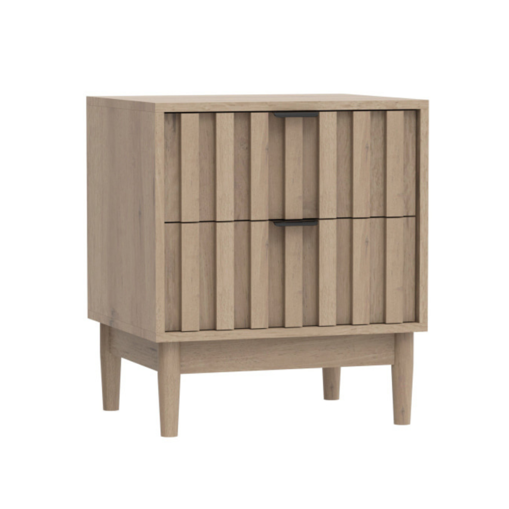 Dalia Modern 2-Drawer Nightstand Bedside Table Oak Fast shipping On sale