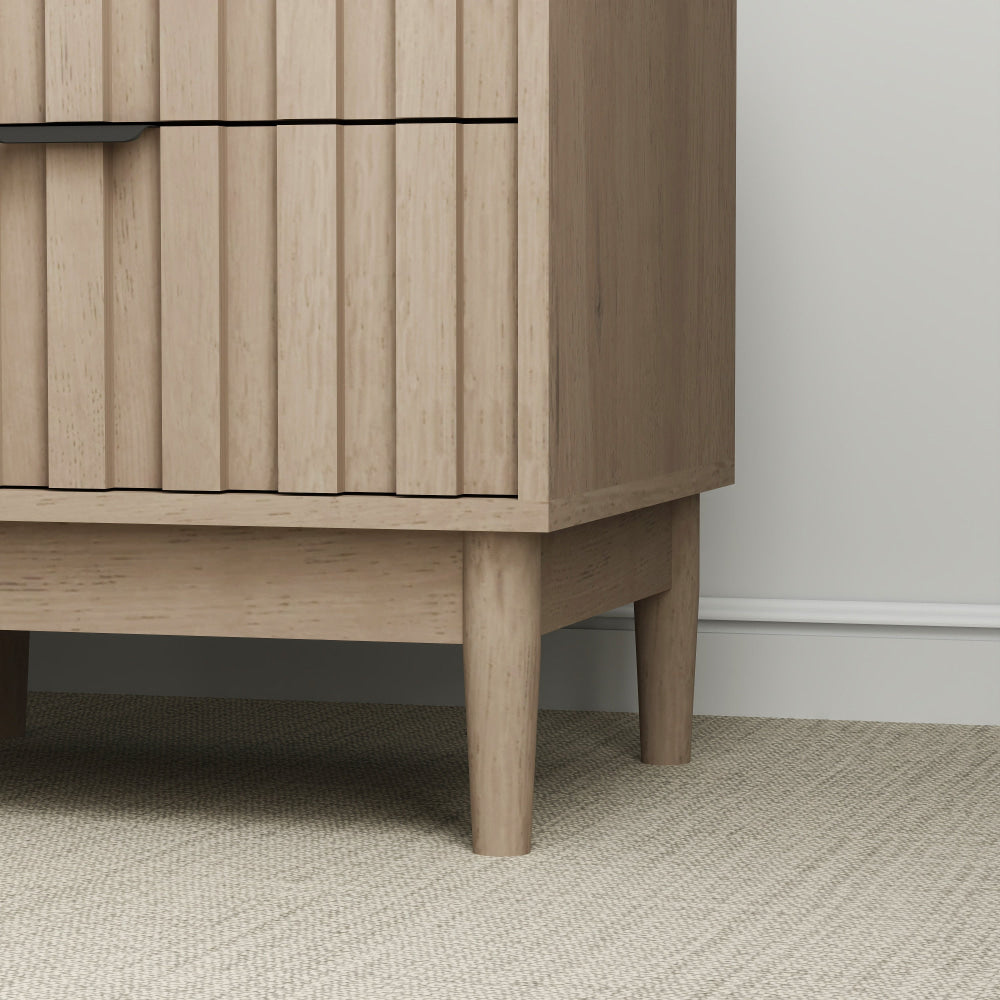 Dalia Modern 2-Drawer Nightstand Bedside Table Oak Fast shipping On sale