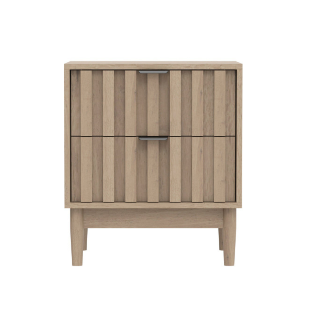 Dalia Modern 2-Drawer Nightstand Bedside Table Oak Fast shipping On sale