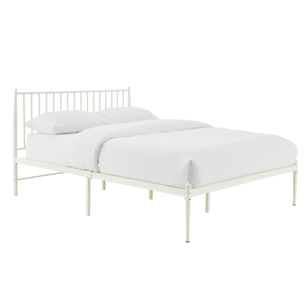 Dallas Metal Bed Frame Double Size White Fast shipping On sale