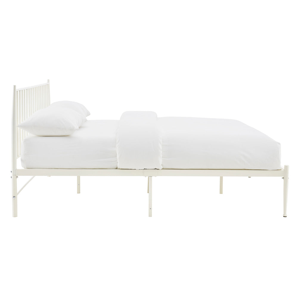 Dallas Metal Bed Frame Double Size White Fast shipping On sale