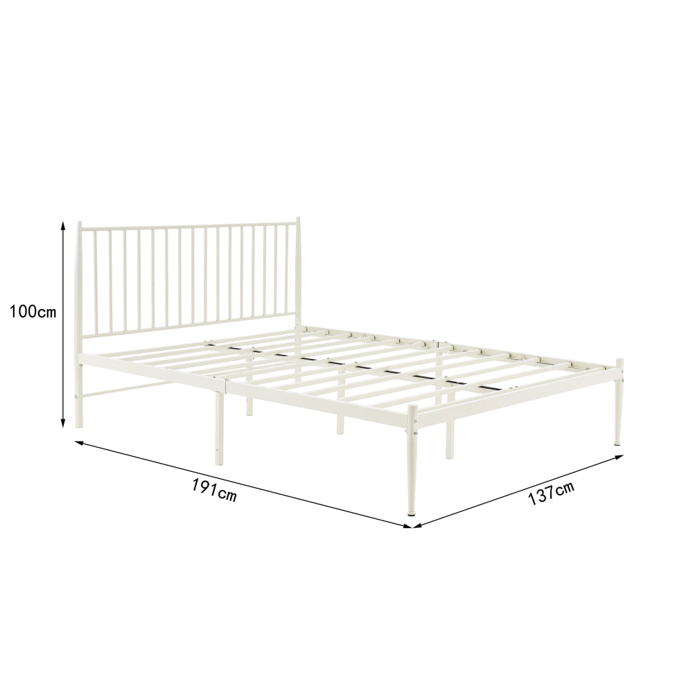 Dallas Metal Bed Frame Double Size White Fast shipping On sale