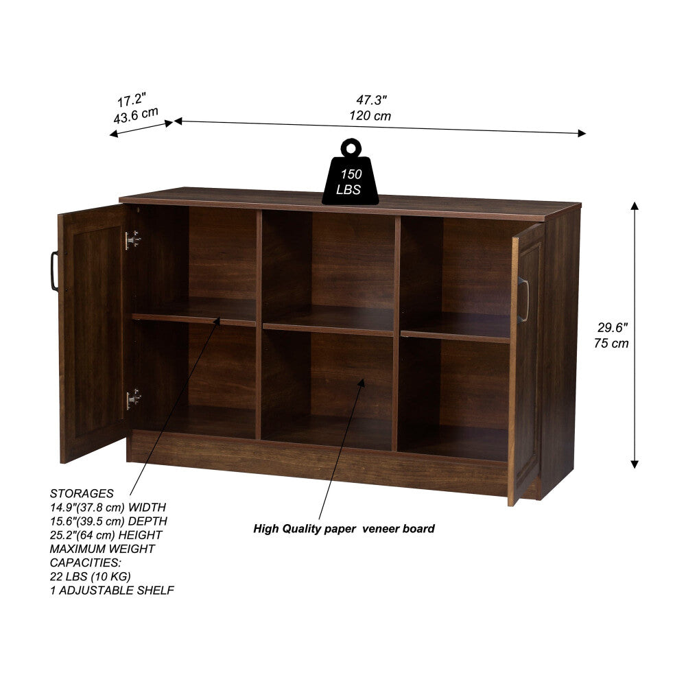 Dallas Wooden 2-Door Sideboard Buffet Unit Storage Cabinet Dark Walnut & Fast shipping On sale