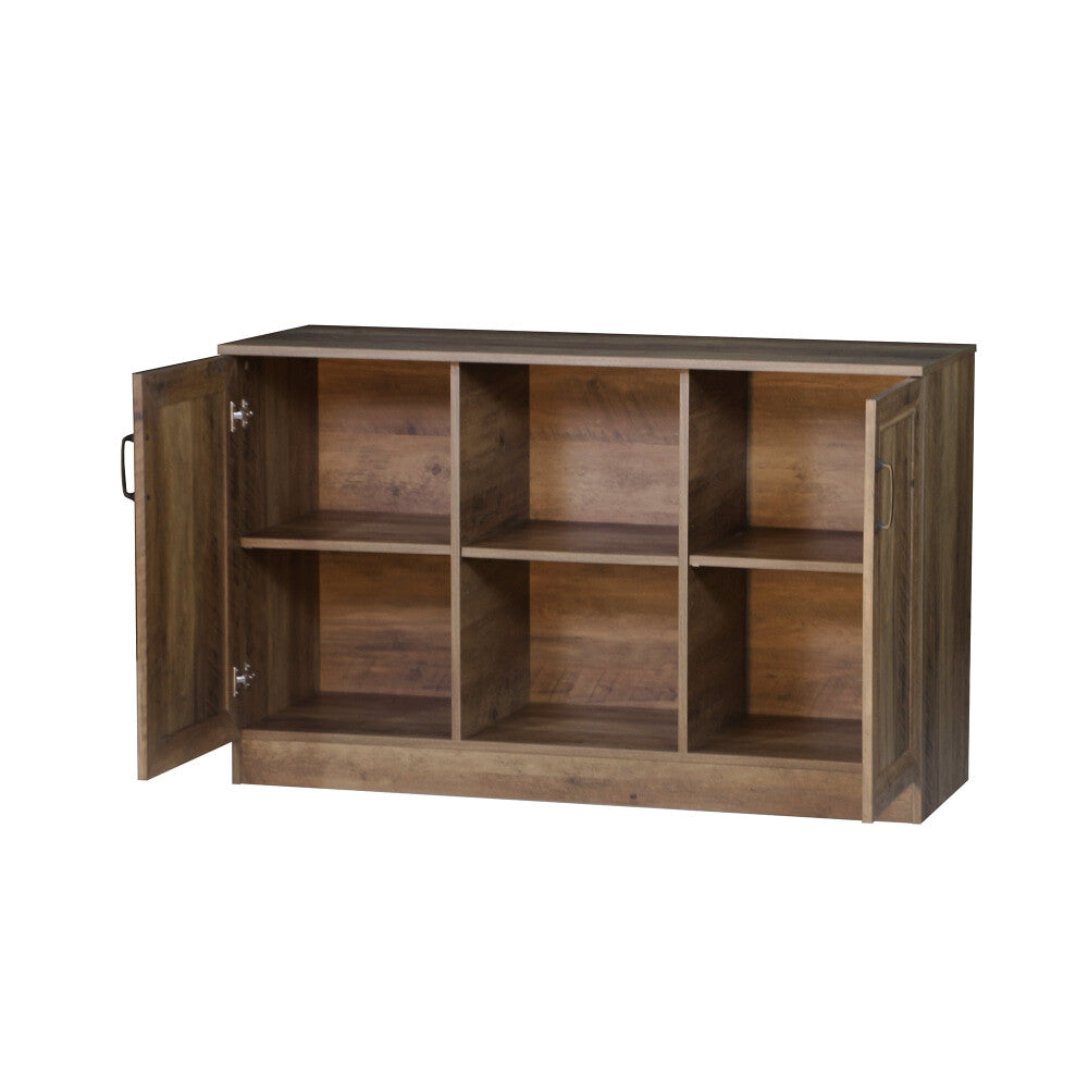 Dallas Wooden 2-Door Sideboard Buffet Unit Storage Cabinet Rustic Oak & Fast shipping On sale