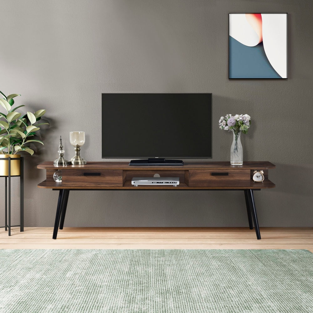 Damian TV Stand Entertainment Unit 180cm - Walnut Fast shipping On sale