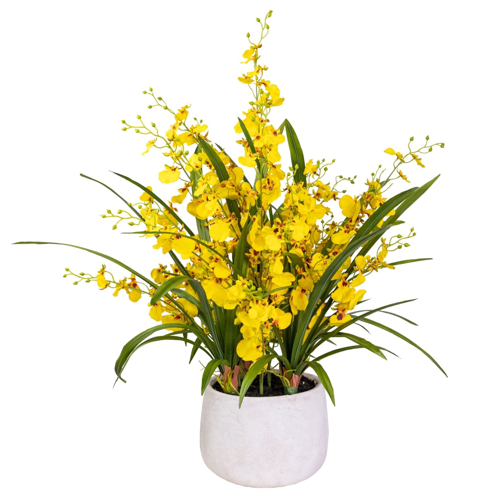 Dancing Lady Orchid Artificial Faux Plant Decorative 76cm In Pot Fast shipping On sale