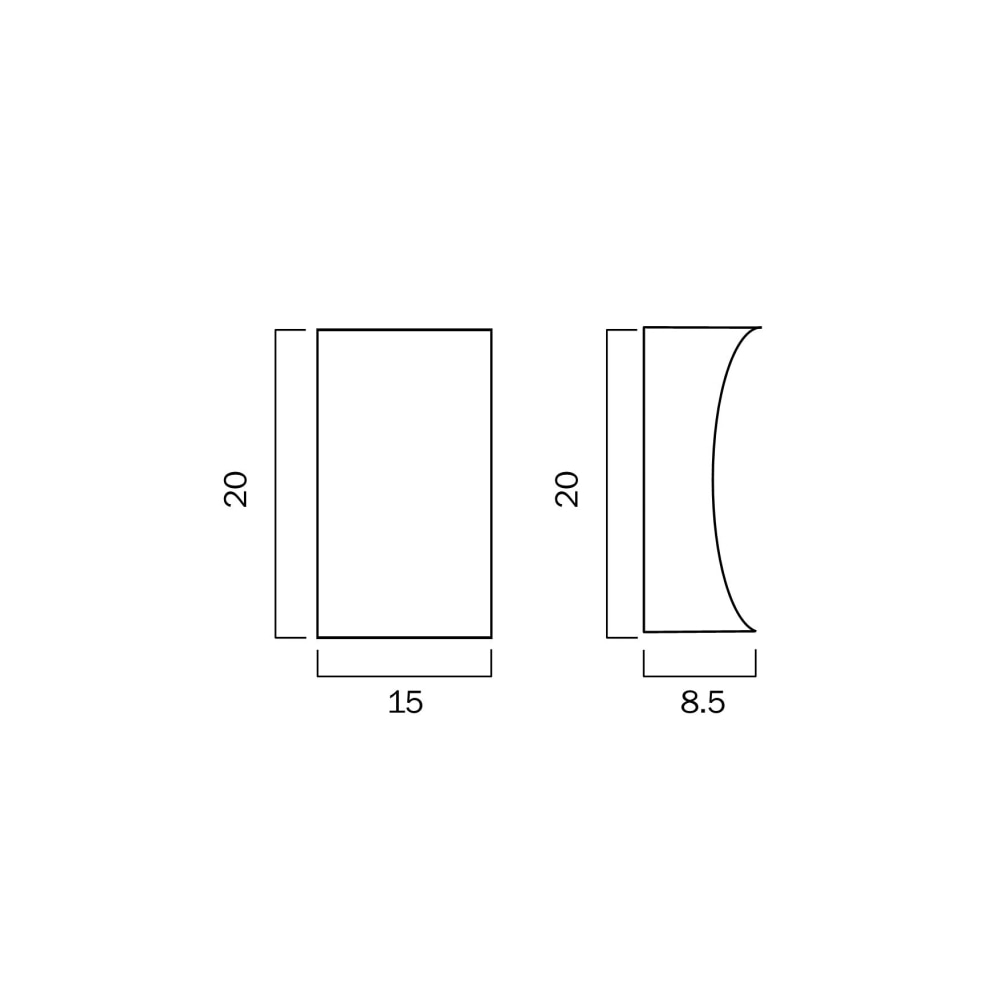 Dash Modern Wall Lamp Light Metal Silver Powder Coated Fast shipping On sale