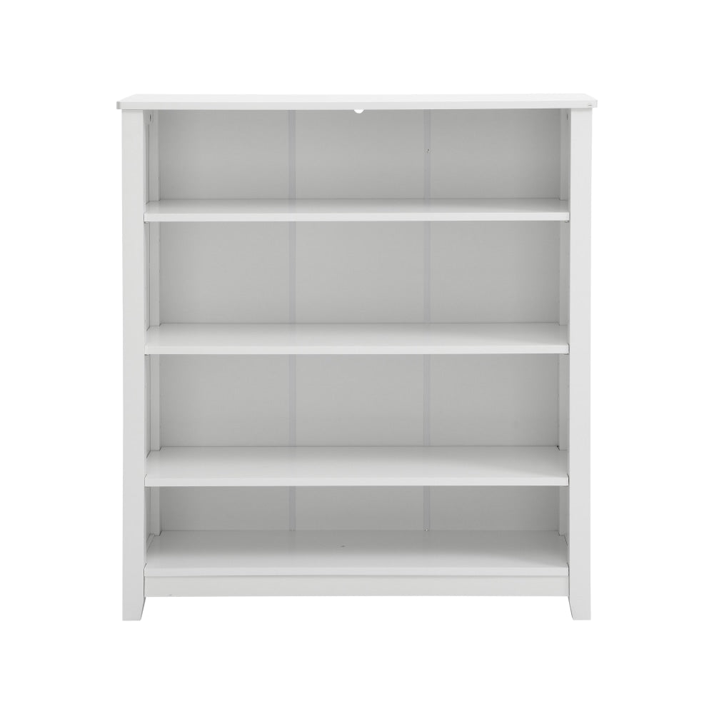 Declan Wooden Modern 4-Tier Low Bookcase Display Shelf Storage Cabinet - White Fast shipping On sale
