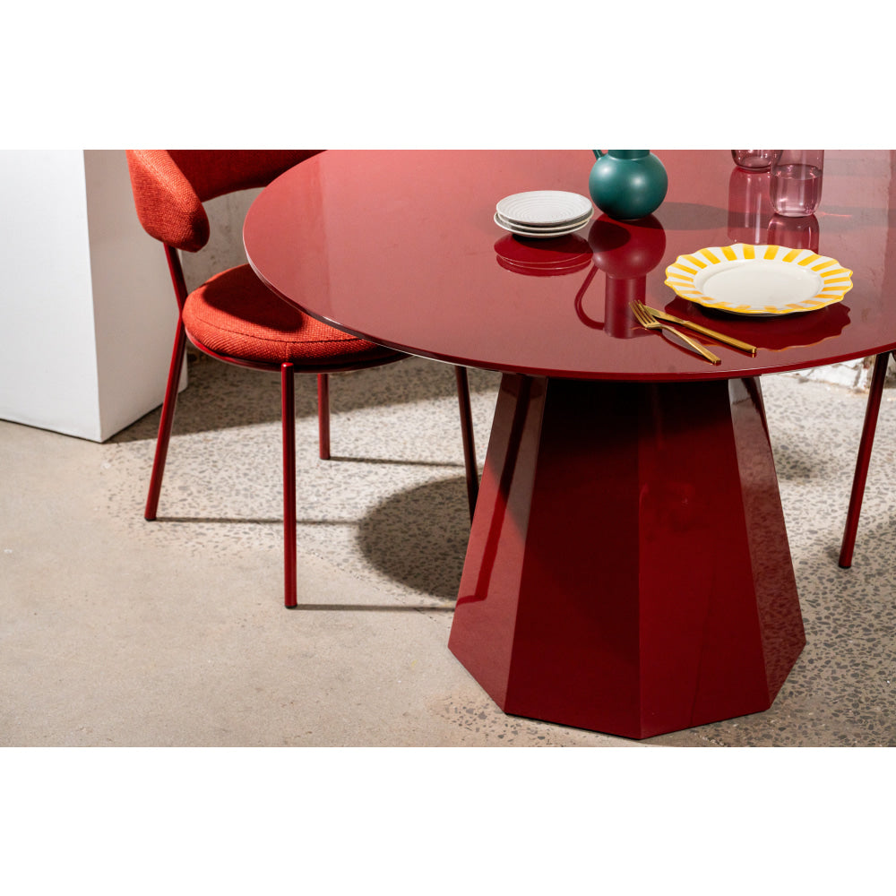 Delisa Modern Round Wooden Kitchen Dining Table 120cm Wine Fast shipping On sale