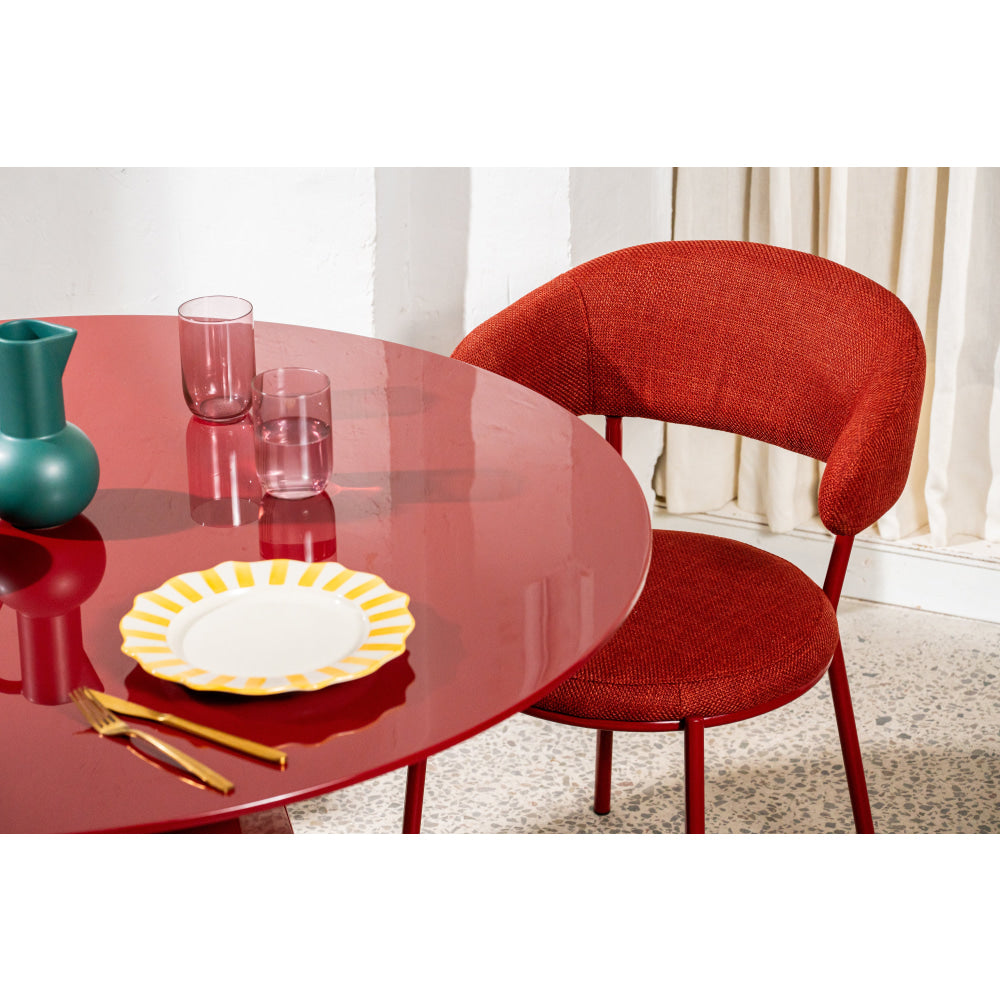 Delisa Modern Round Wooden Kitchen Dining Table 120cm Wine Fast shipping On sale