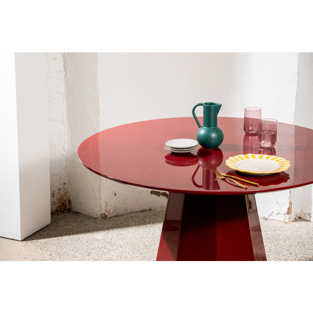 Delisa Modern Round Wooden Kitchen Dining Table 120cm Wine Fast shipping On sale