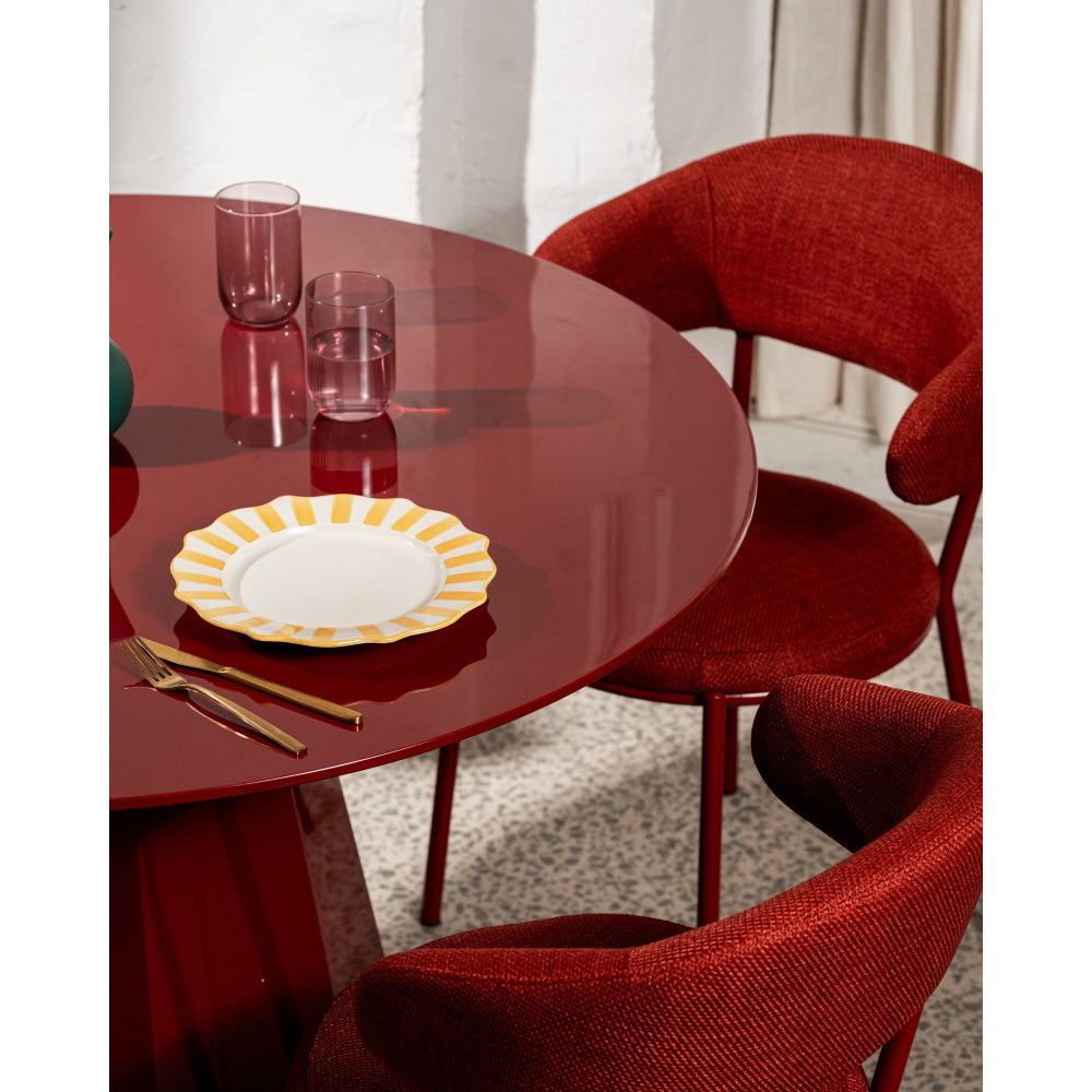 Delisa Modern Round Wooden Kitchen Dining Table 120cm Wine Fast shipping On sale