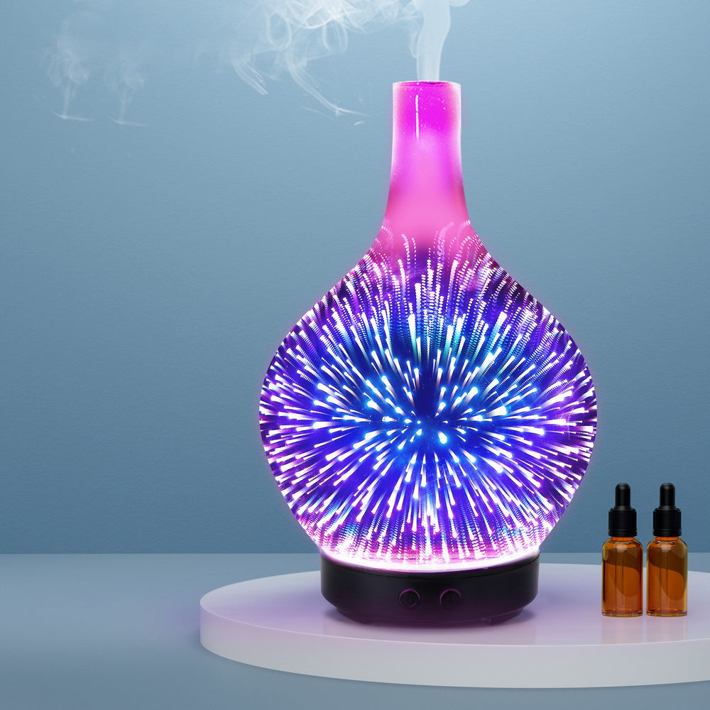 Devanti Ultrasonic Aroma Aromatherapy Diffuser 3D Light Oil Firework Humidifier Decor Fast shipping On sale