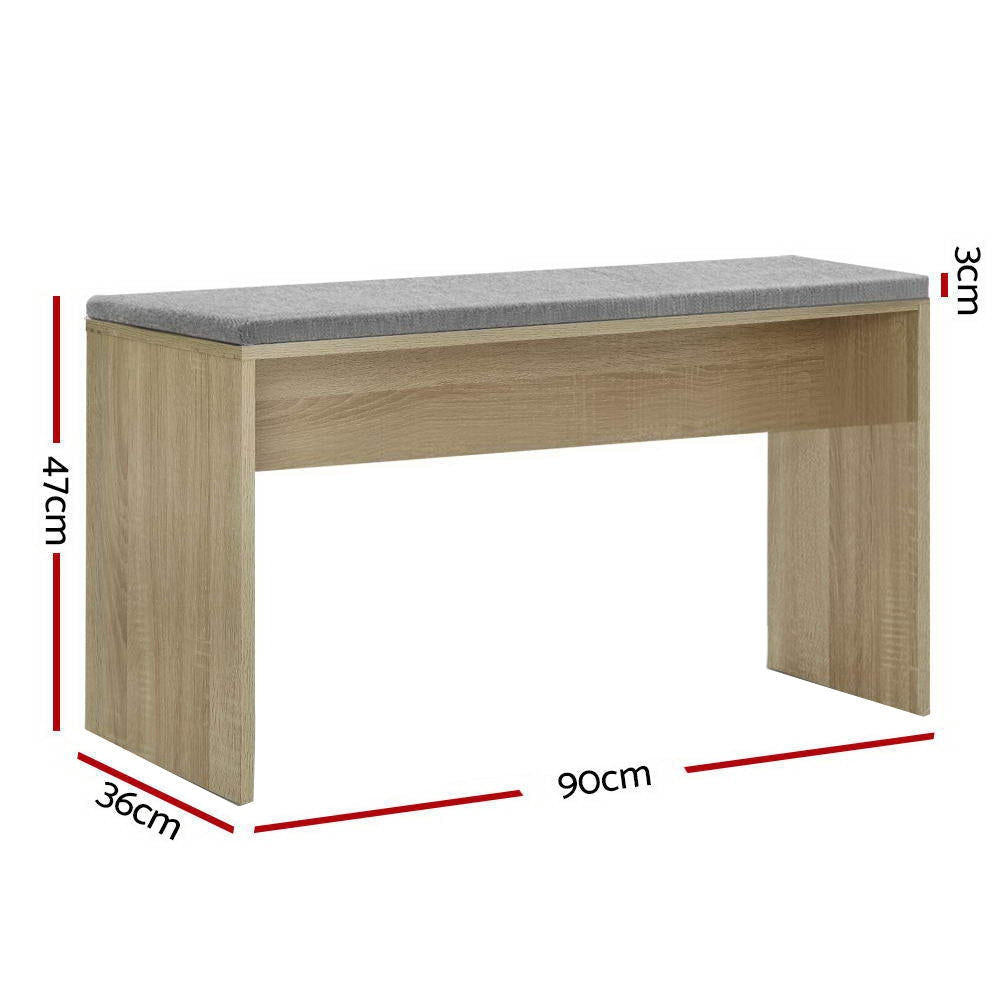 Dining Bench NATU Upholstery Seat Stool Chair Cushion Kitchen Furniture Oak 90cm Fast shipping On sale