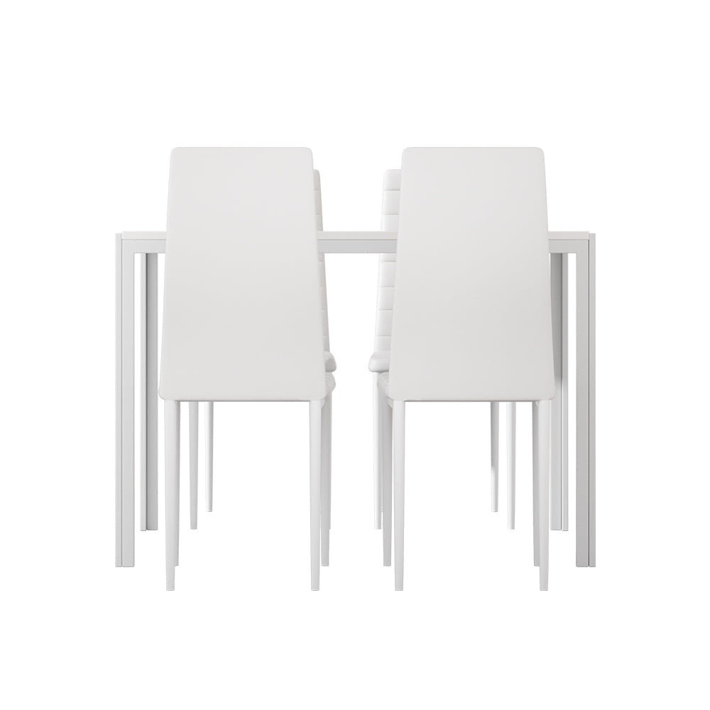 Dining Chairs and Table Set 4 Chair Of 5 Wooden Top White Fast shipping On sale