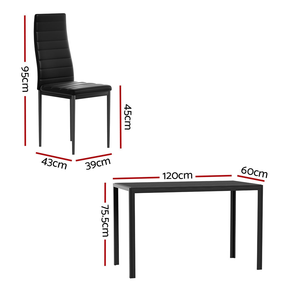 Dining Chairs and Table Set 6 Chair Of 7 Wooden Top Black Fast shipping On sale