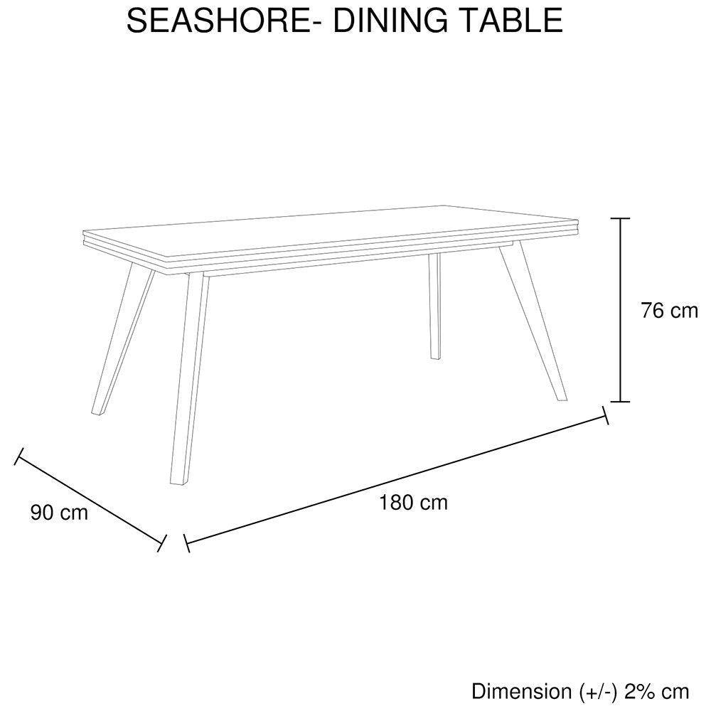 Dining Table 180cm Medium Size Solid Acacia Wooden Frame in Silver Brush Colour Fast shipping On sale