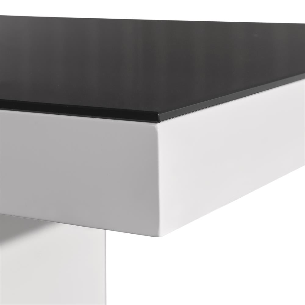 Dining Table in Rectangular Shape High Glossy MDF Wooden Base Combination of Black & White Colour Fast shipping On sale
