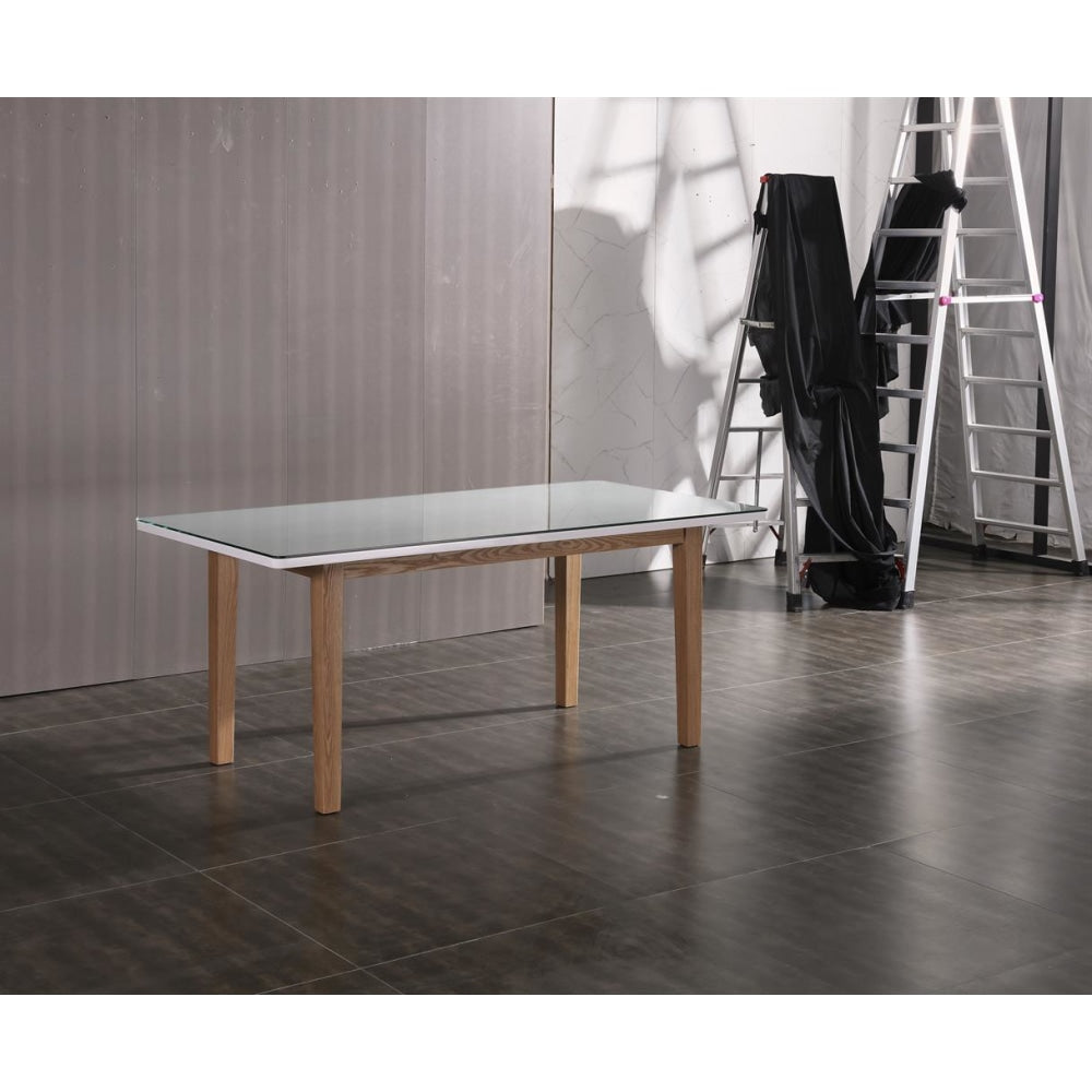 Dining Table White Top High Glossy Wooden Base Fast shipping On sale