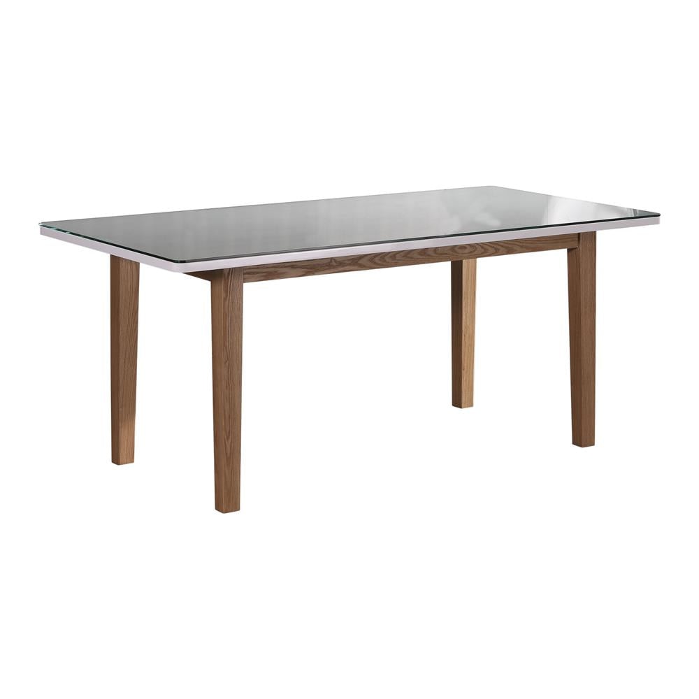 Dining Table White Top High Glossy Wooden Base Fast shipping On sale