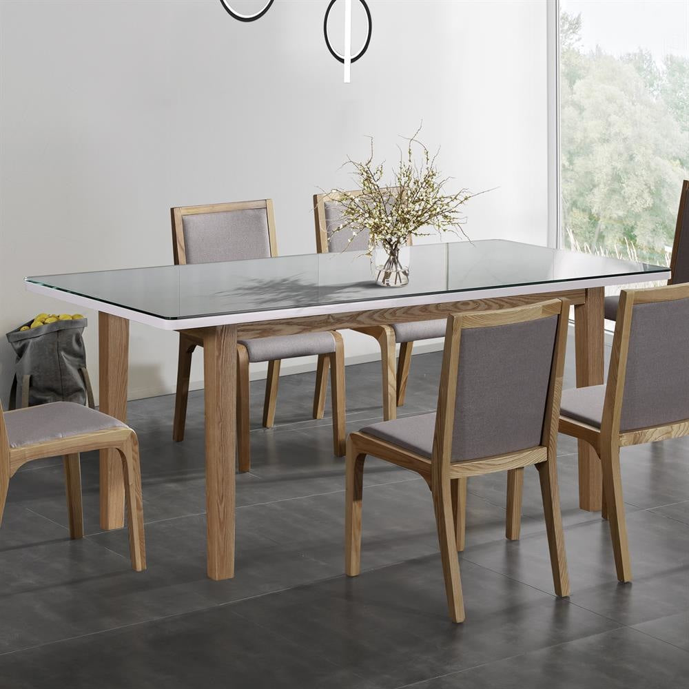 Dining Table White Top High Glossy Wooden Base Fast shipping On sale