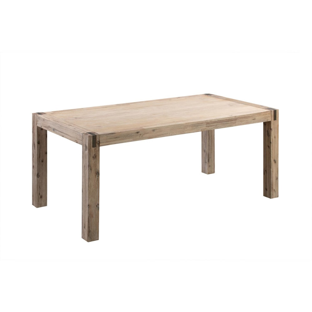 Dining Table with Solid and Veneered Acacia Large Size Wooden Base in Oak Colour Fast shipping On sale