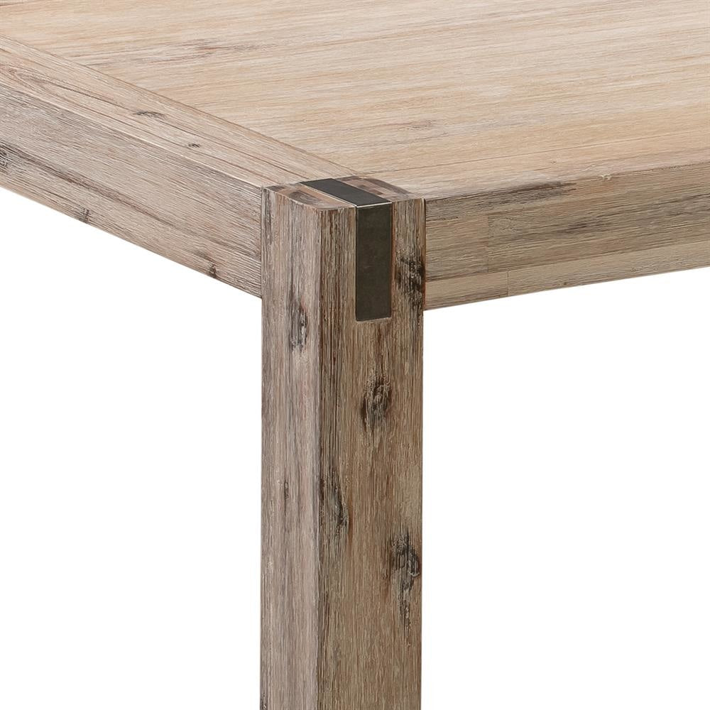 Dining Table with Solid and Veneered Acacia Large Size Wooden Base in Oak Colour Fast shipping On sale