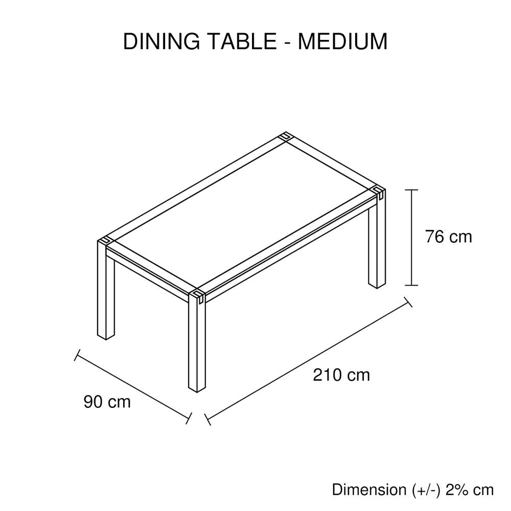 Dining Table with Solid and Veneered Acacia Large Size Wooden Base in Oak Colour Fast shipping On sale