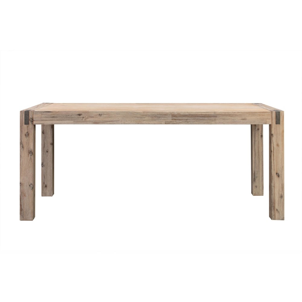 Dining Table with Solid and Veneered Acacia Large Size Wooden Base in Oak Colour Fast shipping On sale