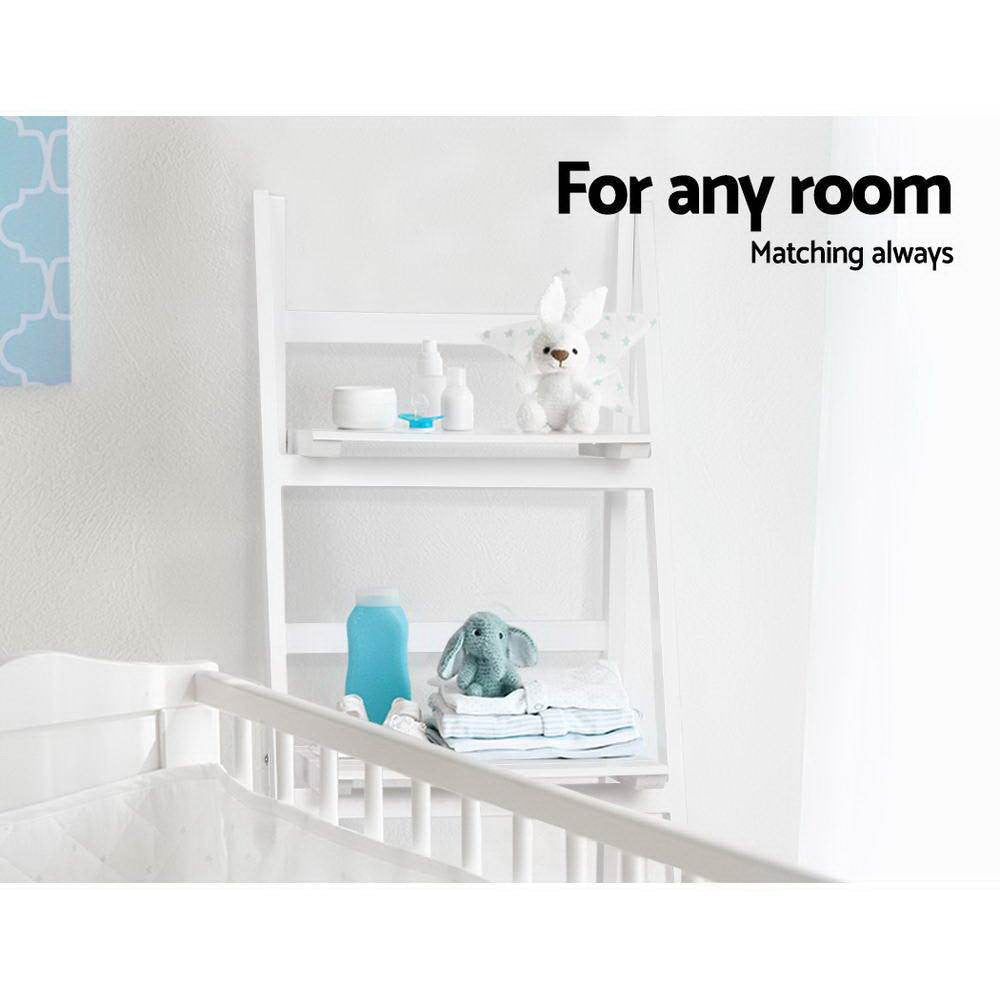 Display Shelf 3 Tier Wooden Ladder Stand Storage Book Shelves Rack White Bookcase Fast shipping On sale