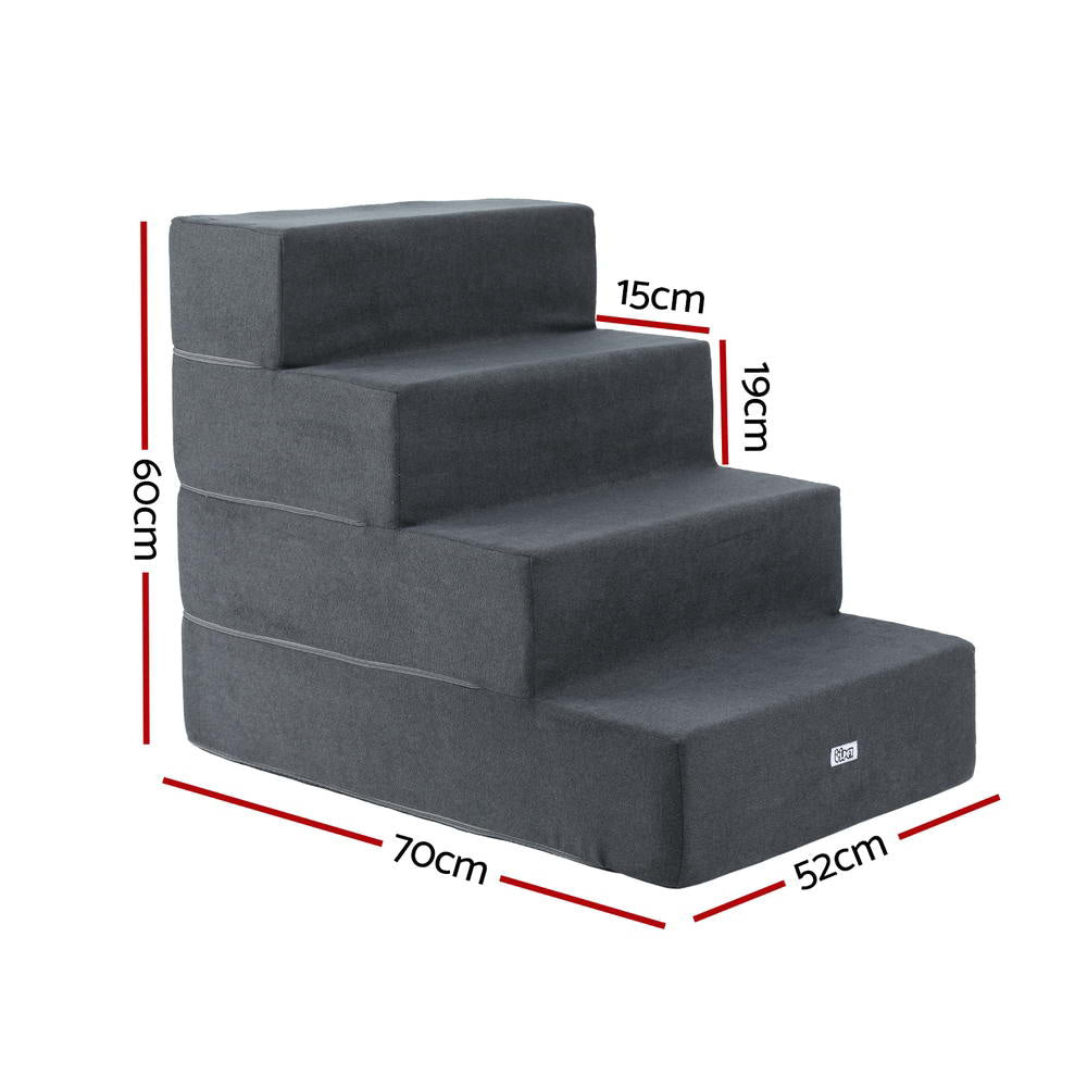 Dog Ramp Foam Cover Stairs Portable Cat Ladder For Sofa Bed 4 Steps Cares Fast shipping On sale