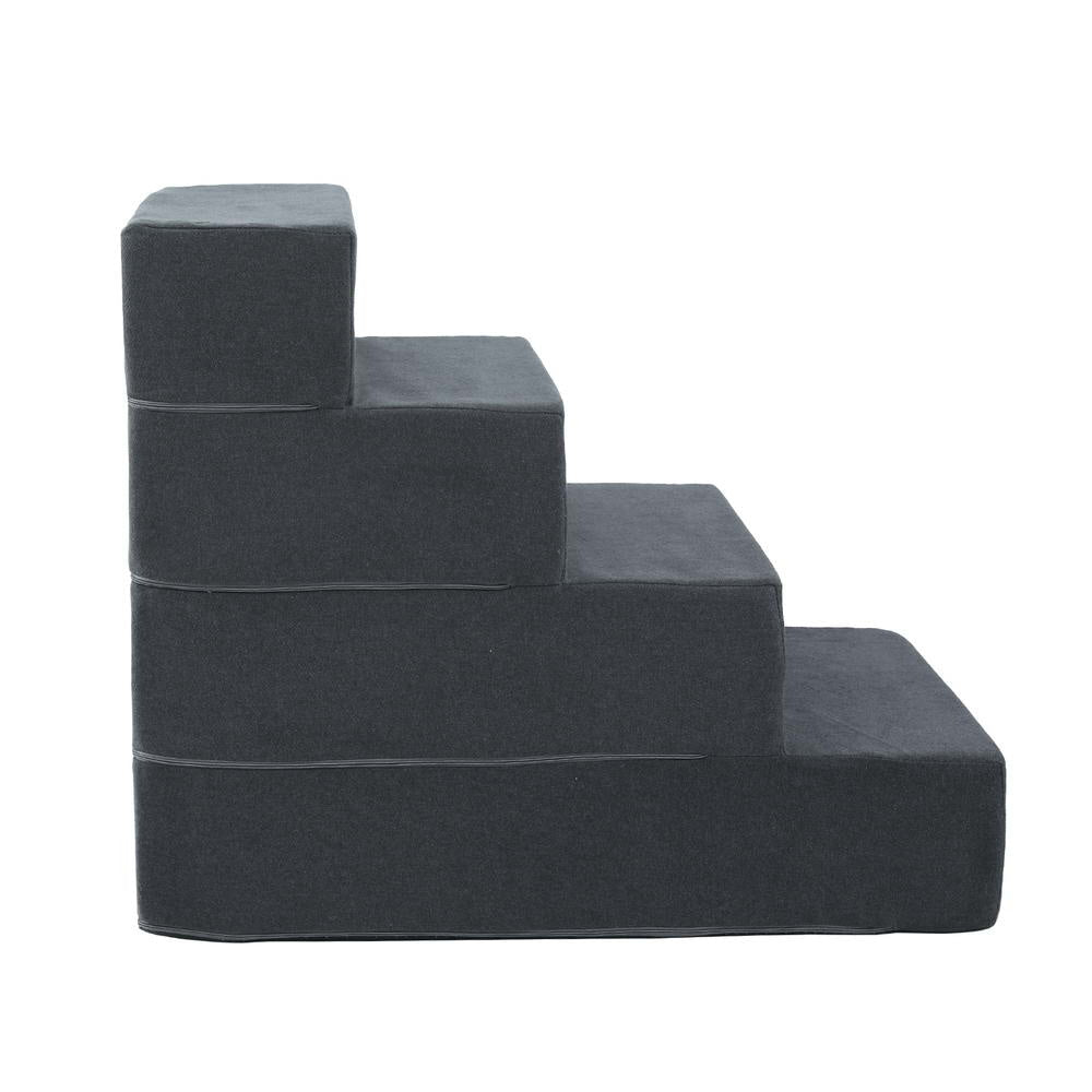 Dog Ramp Foam Cover Stairs Portable Cat Ladder For Sofa Bed 4 Steps Cares Fast shipping On sale