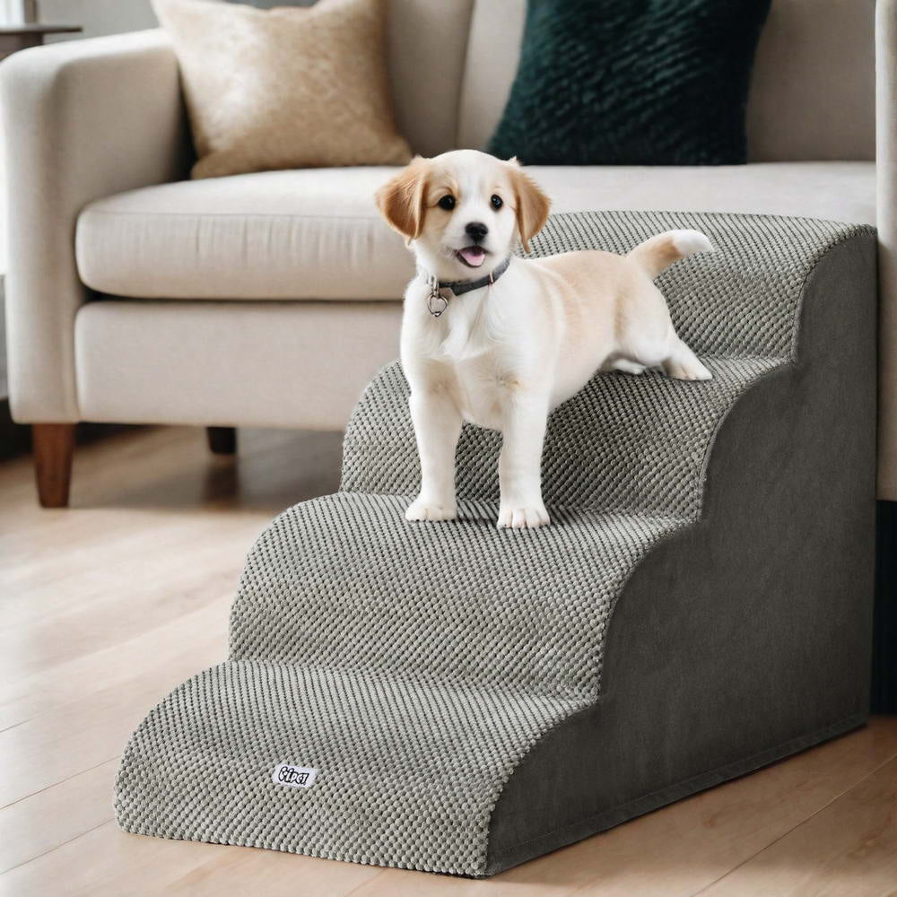 Dog Ramp Steps Foam 4 Tier Pet Stairs For Bed Sofa Car Portable Indoor Cares Fast shipping On sale