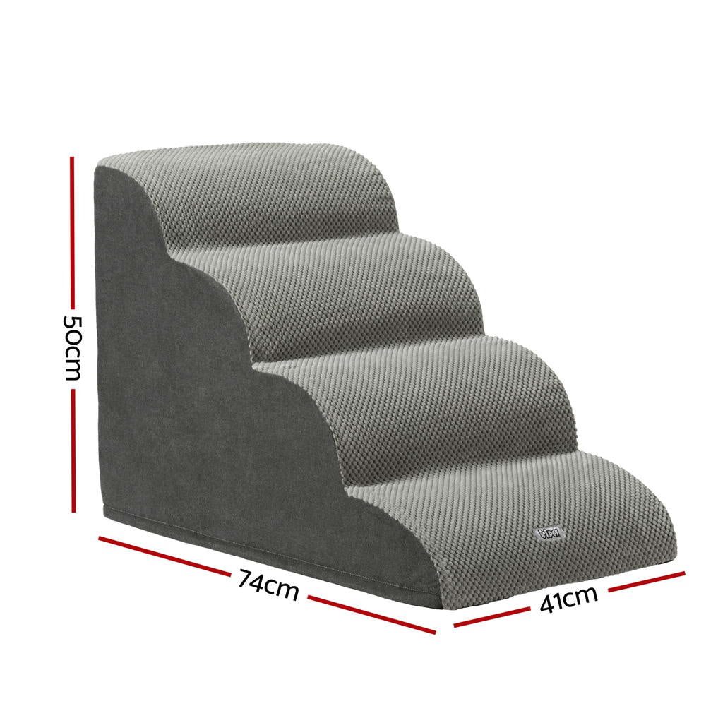 Dog Ramp Steps Foam 4 Tier Pet Stairs For Bed Sofa Car Portable Indoor Cares Fast shipping On sale