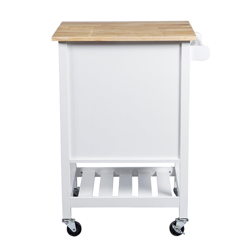 Dora Modern Wooden Kitchen Trolley Cart 1-Drawer 1-Door Storage Rack Organiser White Fast shipping On sale