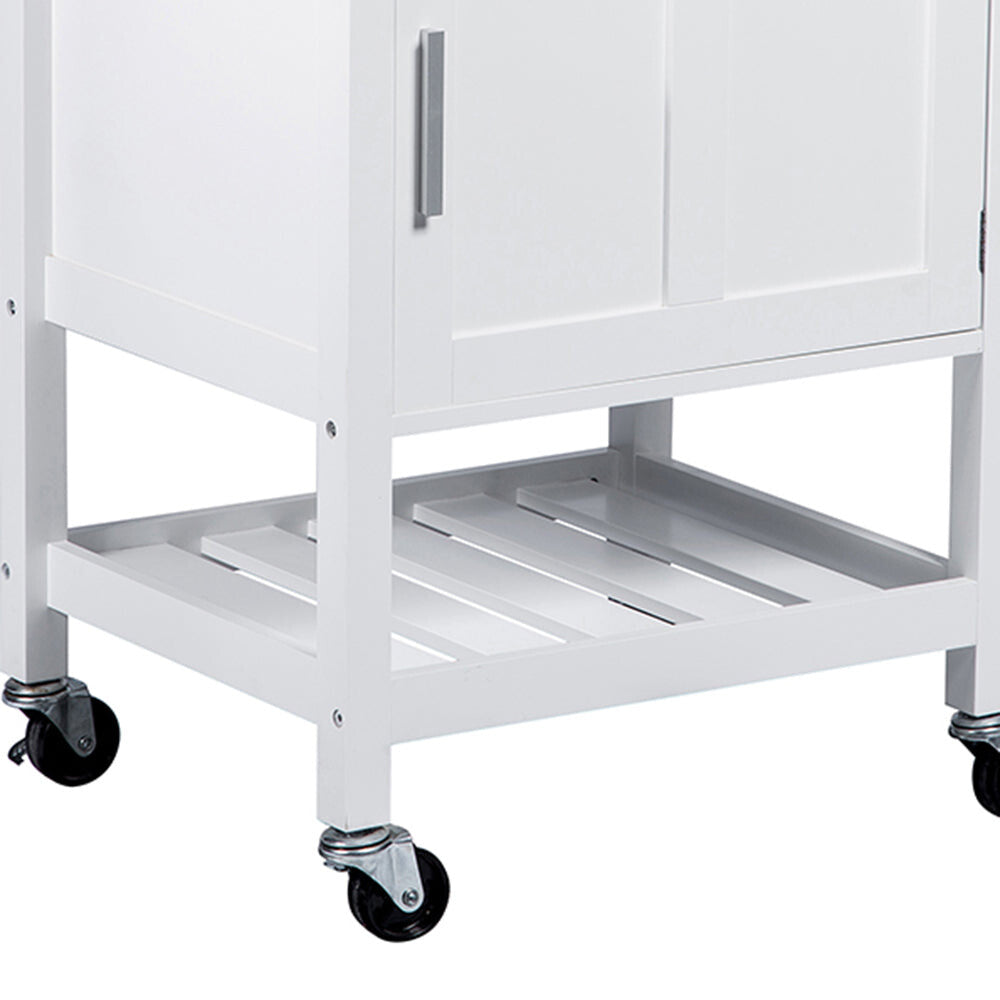 Dora Modern Wooden Kitchen Trolley Cart 1-Drawer 1-Door Storage Rack Organiser White Fast shipping On sale